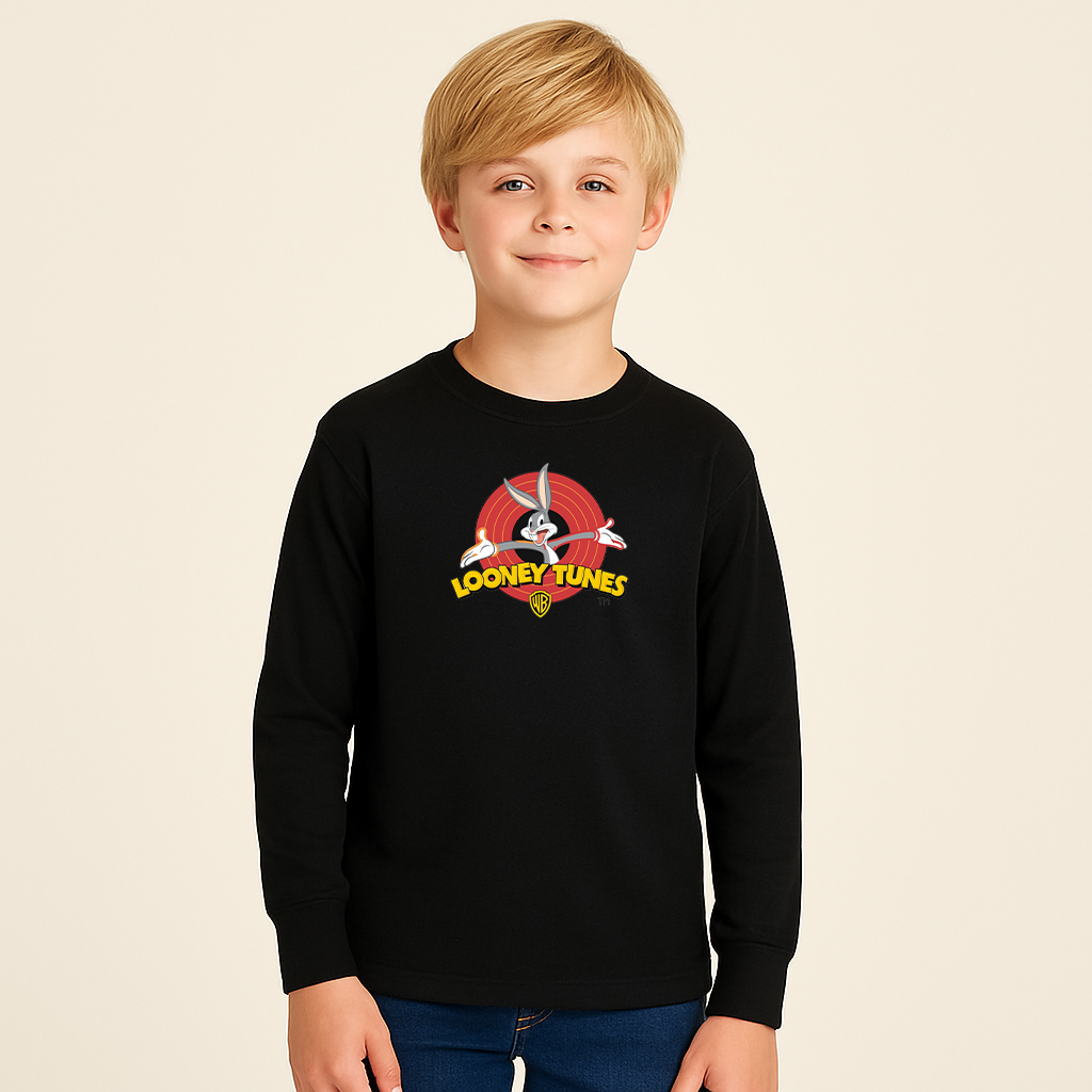 Youth Kids Looney Tunes Warner Brothers Cartoon Long Sleeve T-Shirt