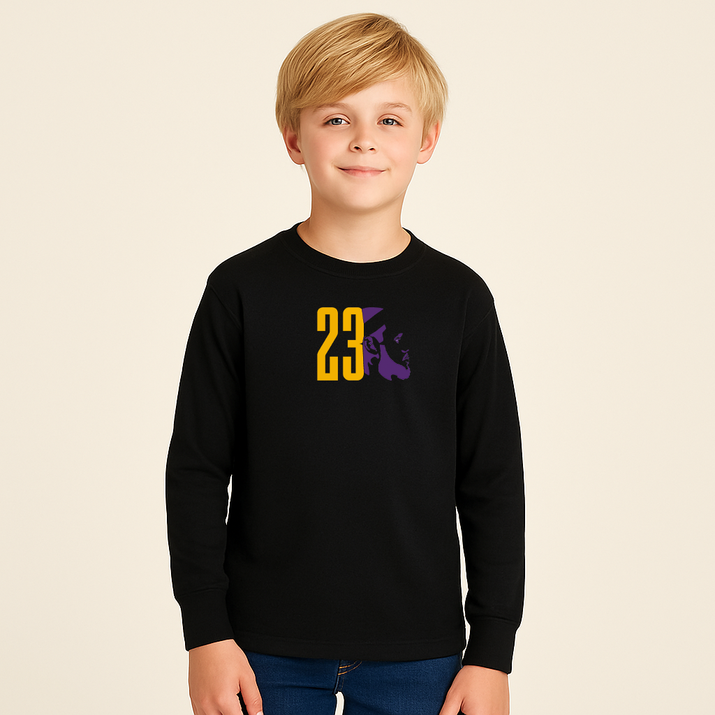Youth Kids Lebron James 23 Sports Long Sleeve T-Shirt