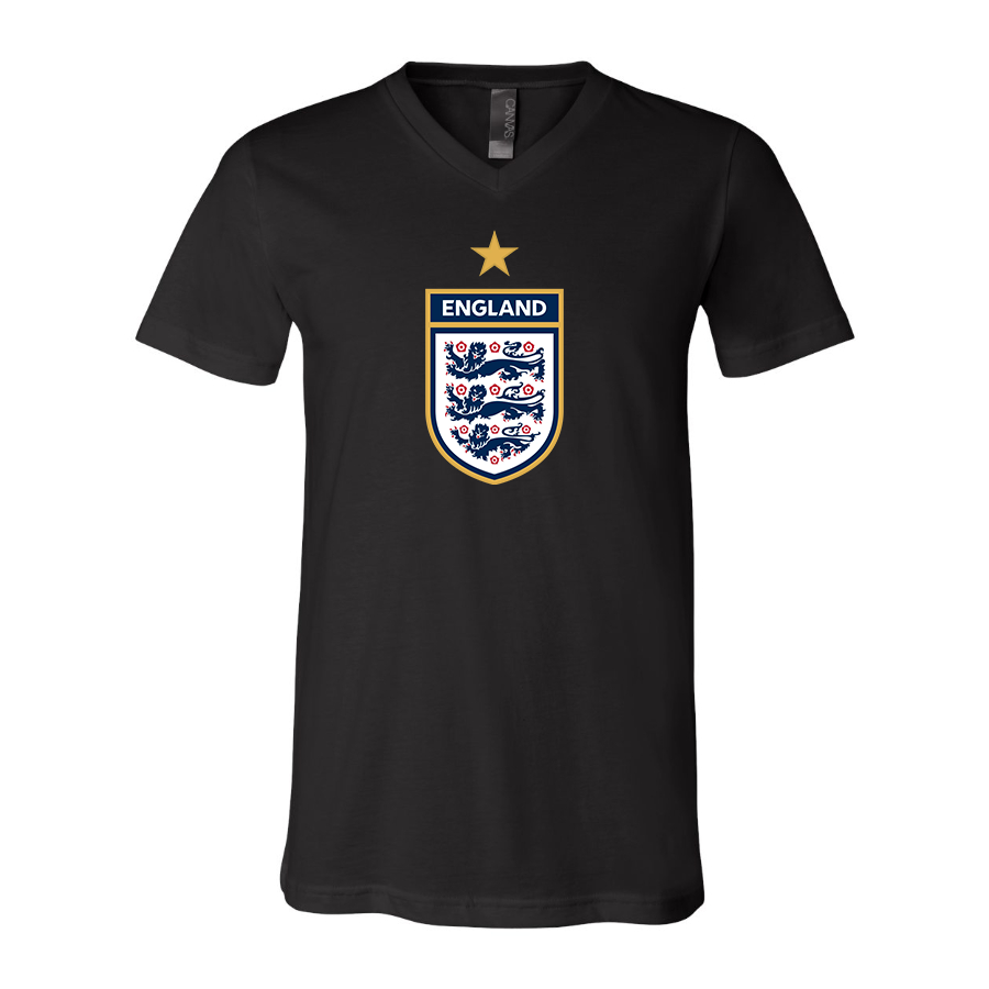 Men’s England National Soccer Team - BELLA + CANVAS - Jersey V-Neck Tee - 3005