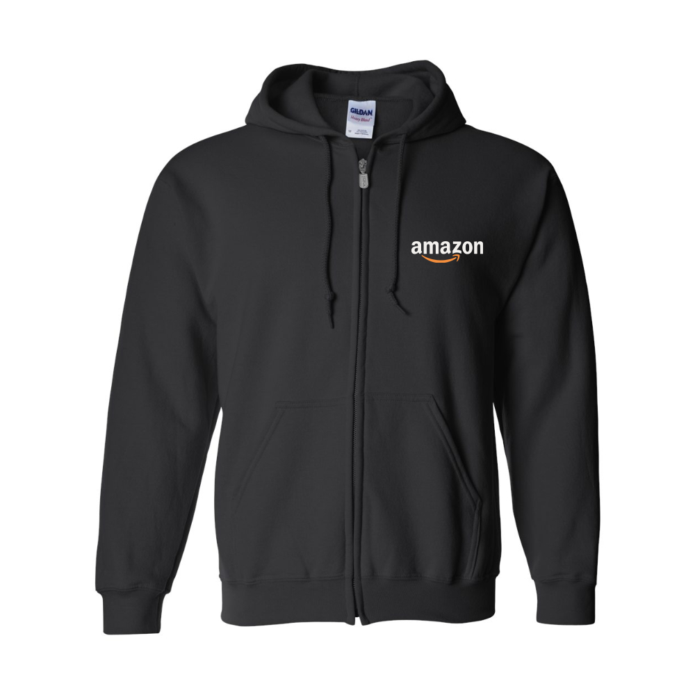 Men's Amazon Logo Gildan  Heavy Blend Full Zip Hooded Sweatshirt