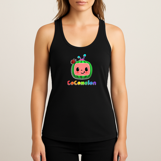 Women's Cocomelon Cartoon Racerback Tank Top