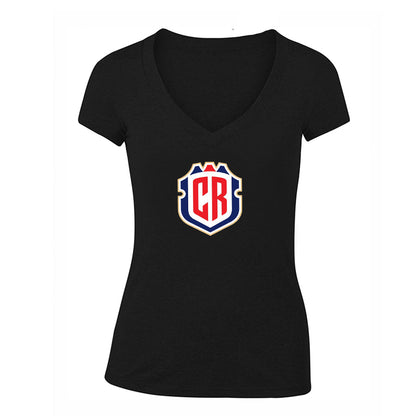 Women's Costa Rica National Soccer Team V-Neck T-Shirt