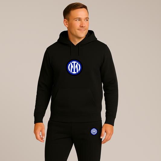 Men's Inter Milan 2025 Soccer Logo Hoodie Joggers Set