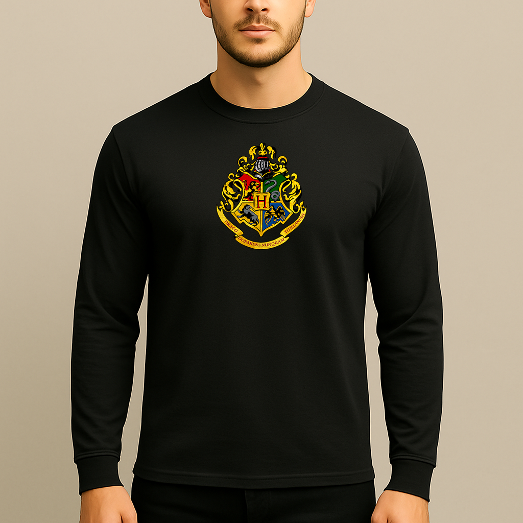 Men's Hogwarts Emblem Harry Potter Movie Long Sleeve T-Shirt