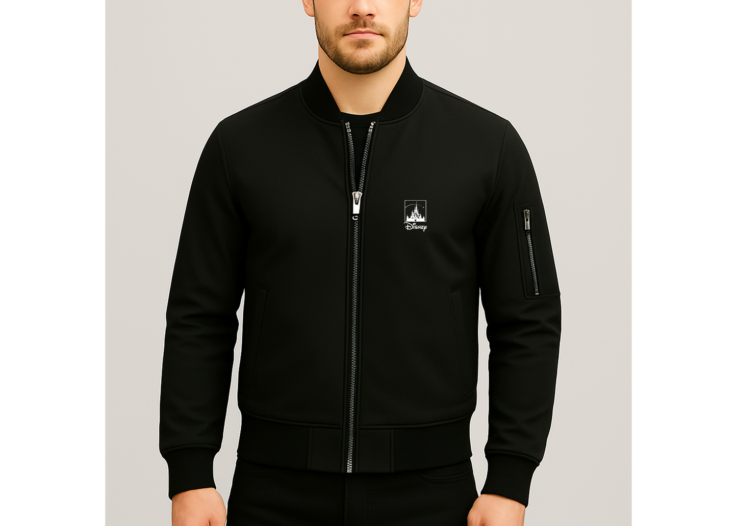 Men's Walt Disney Cartoon  Lightweight Bomber Jacket Windbreaker Softshell Varsity Jacket Coat