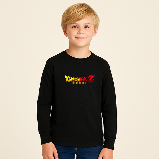 Youth Kids Dragon Ball Z Title Long Sleeve T-Shirt