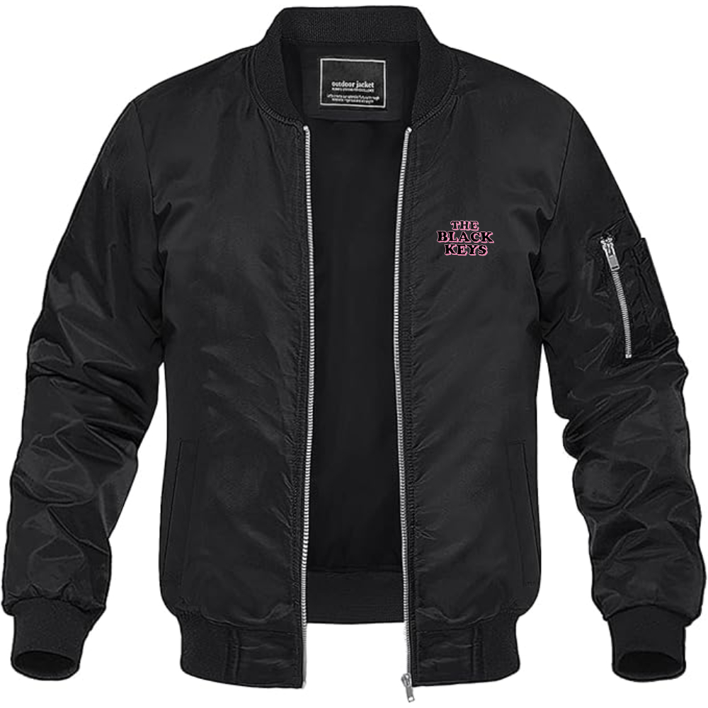 Men's The Black Keys Logo Lightweight Bomber Jacket Windbreaker Softshell Varsity Jacket Coat
