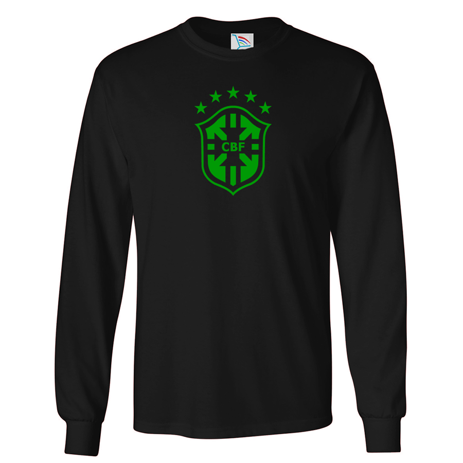 Men's Brazil Soccer Long Sleeve T-Shirt