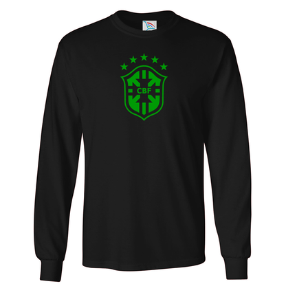 Men's Brazil Soccer Long Sleeve T-Shirt