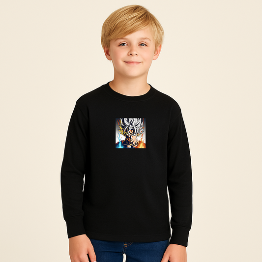 Youth Kids Goku Fire Dragon Ball Z Cartoon Long Sleeve T-Shirt