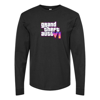 Men's GTA 6 Grand Theft Auto VI Long Sleeve T-Shirt Game
