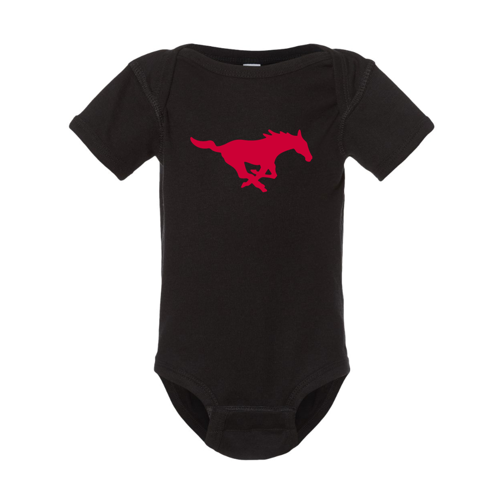 SMU Mustangs Logo Rabbit Skins Infant Baby Rib Bodysuit