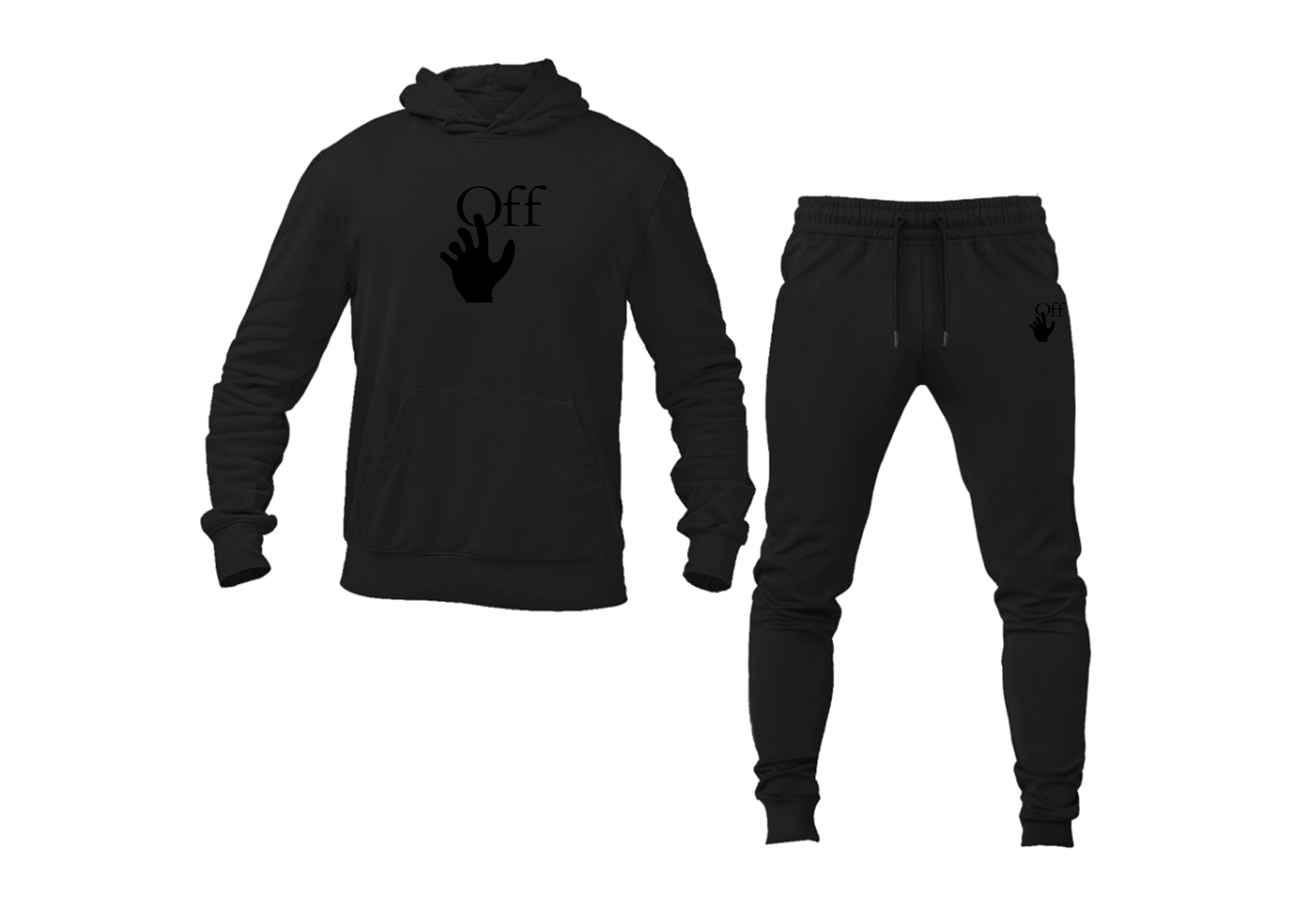 Men's Off-White Hand Hoodie Joggers Set