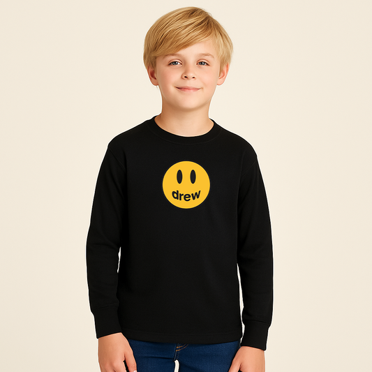 Youth Kids Justin Bieber Drew Music Long Sleeve T-Shirt