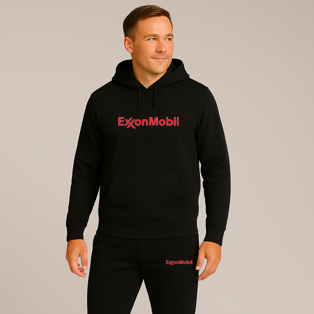 Men's Exxon Mobil Gas Station Hoodie Joggers Set