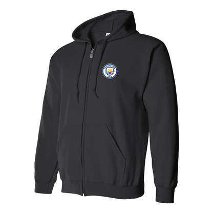 Men's Manchester City Soccer Zipper Hoodie