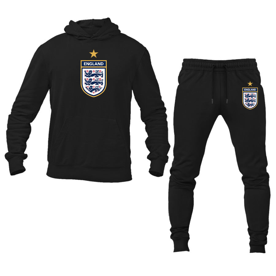 Men's England National Soccer Team Logo Hoodie Joggers Set