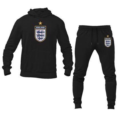 Men's England National Soccer Team Logo Hoodie Joggers Set