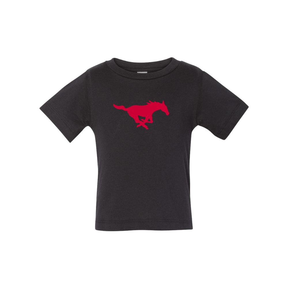 SMU Mustangs Logo BELLA CANVAS Infant Jersey Tee