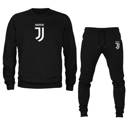 Men's Juventus Soccer Logo Crewneck Sweatshirt Joggers Suit