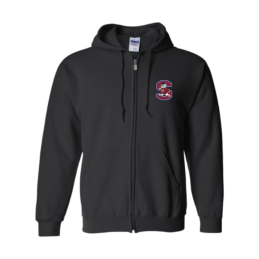 Men's South Carolina State Bulldogs Logo Gildan  Heavy Blend Full Zip Hooded Sweatshirt
