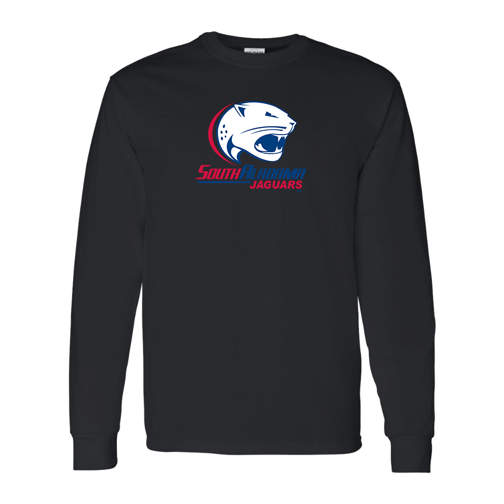 Men's South Alabama Jaguars Logo Gildan Heavy Cotton Long Sleeve T-Shirt