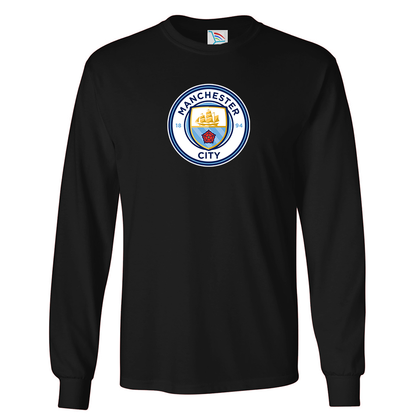 Youth Kids Manchester City Soccer Long Sleeve T-Shirt