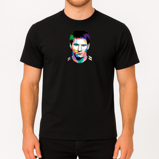 Men's Lionel Messi Face Art Sports Cotton T-Shirt