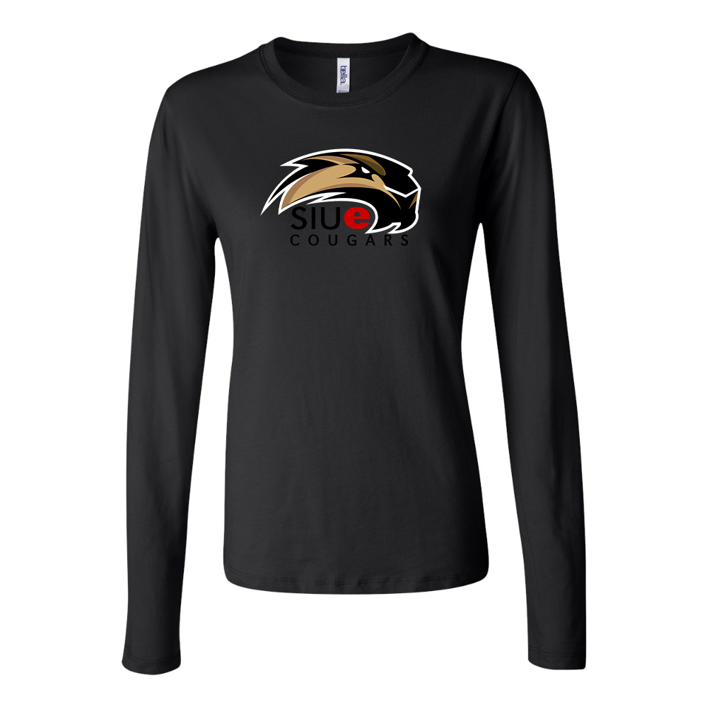 BELLA CANVAS Women’s SIU Edwardsville Cougars Logo Jersey Long Sleeve Tee