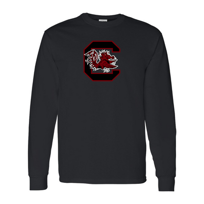 Men's South Carolina Gamecocks Logo Gildan Heavy Cotton Long Sleeve T-Shirt
