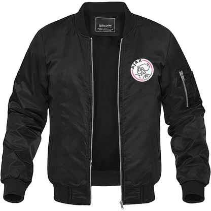 Men's Amsterdamsche FC Ajax Lightweight Bomber Jacket Windbreaker Softshell Varsity Jacket Coat