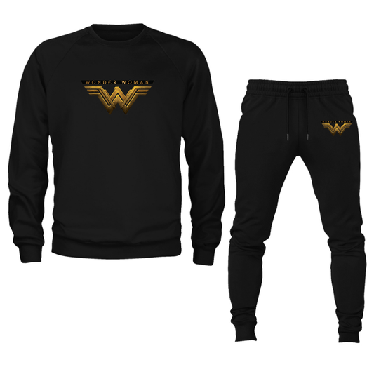 Men's Wonder Woman DC Superhero Crewneck Sweatshirt Joggers Suit