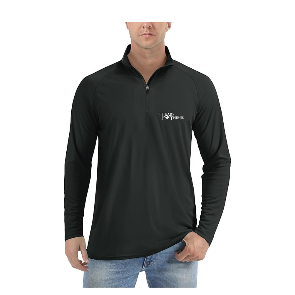 Men's Tear Of Themis Logo  Lightweight Quarter-Zip Athletic Shirt Long Sleeve Performance Wear