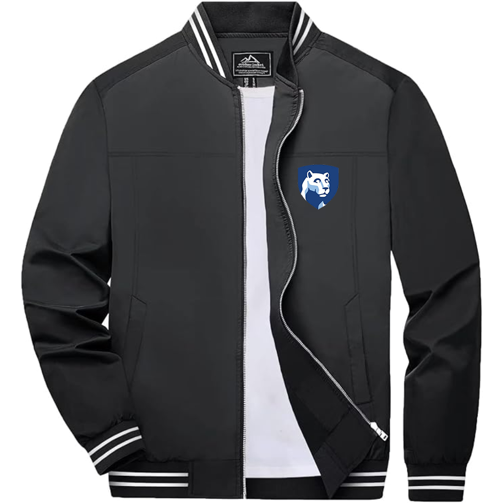 Men's Penn State Symbol Lightweight Zip-Up Ribbed Collar and Cuffs Bomber Jacket