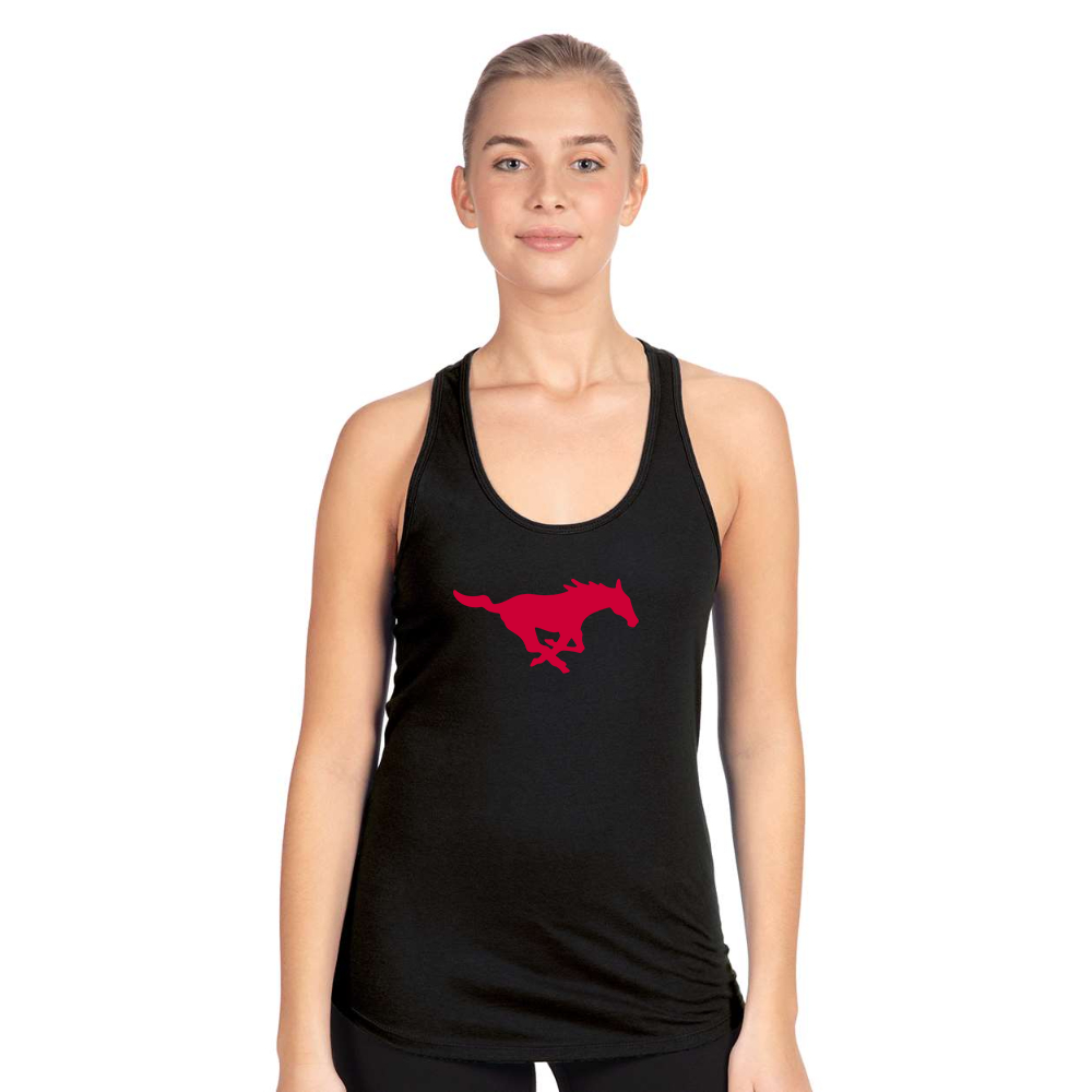 Women's SMU Mustangs Logo Next Level Ideal Racerback Tank