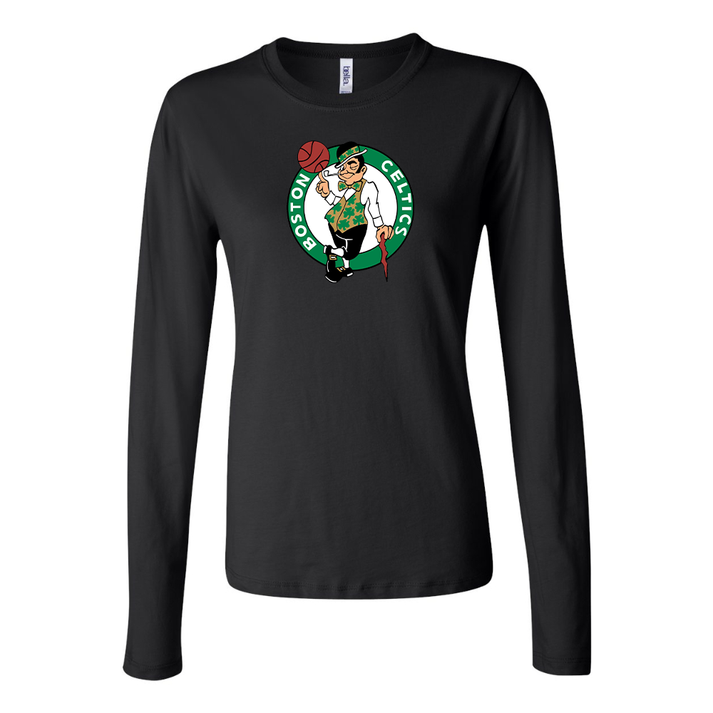 BELLA CANVAS Women’s Boston Celtics Logo Jersey Long Sleeve Tee