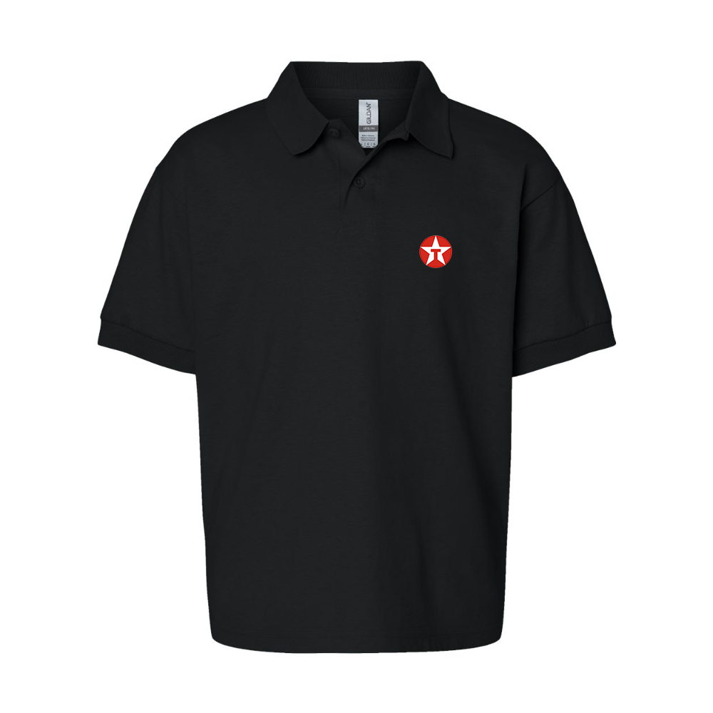 Youth Texaco Logo Gildan Dry Blend Jersey Polo