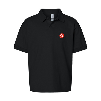 Youth Texaco Logo Gildan Dry Blend Jersey Polo