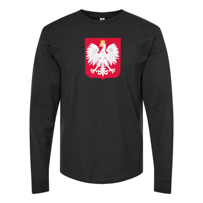 Youth Kids Poland National Soccer Team Long Sleeve T-Shirt