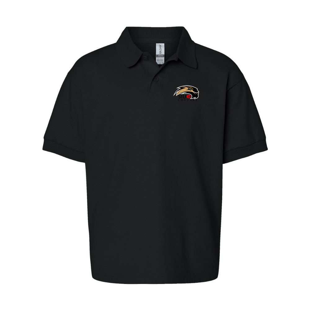 Youth SIU Edwardsville Cougars Logo Gildan Dry Blend Jersey Polo