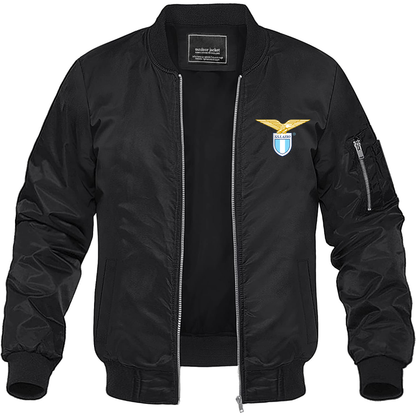 Men's Lazio FC Lightweight Bomber Jacket Windbreaker Softshell Varsity Jacket Coat