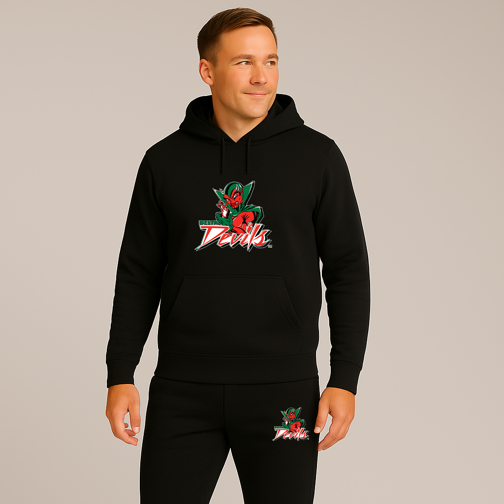 Men's MVSU Delta Devils Logo Hoodie Joggers Set