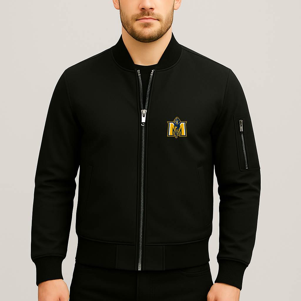 Men's Murray State Racers Logo Lightweight Bomber Jacket Windbreaker Softshell Varsity Jacket Coat