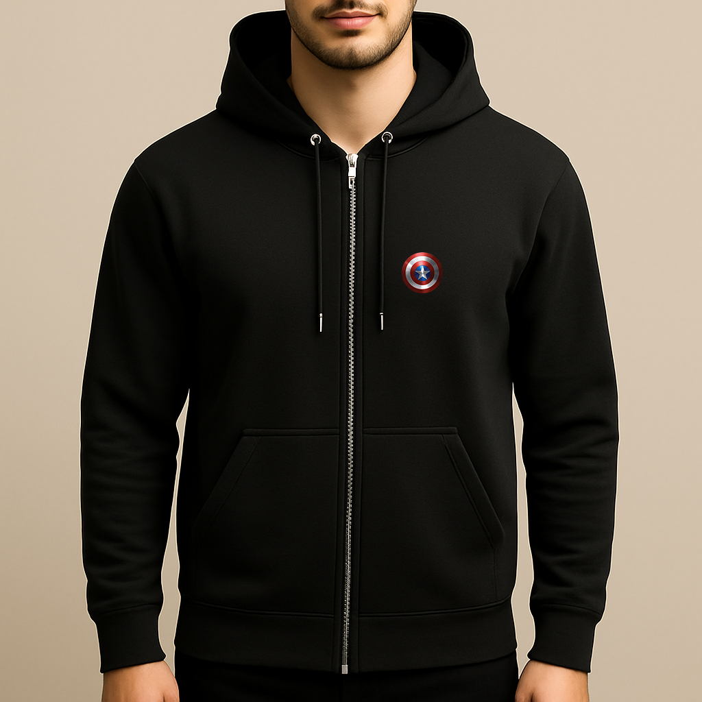 Men's Captain America Superhero Zipper Hoodie