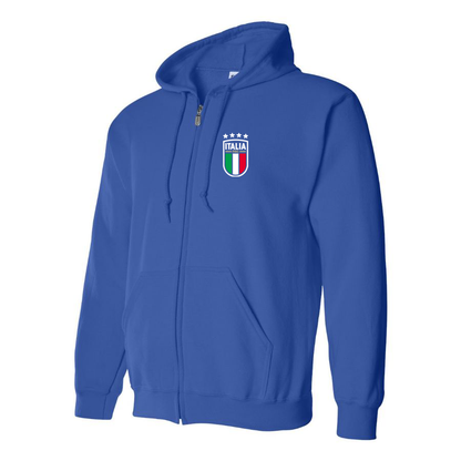 Men's Italy National Soccer Zipper Hoodie