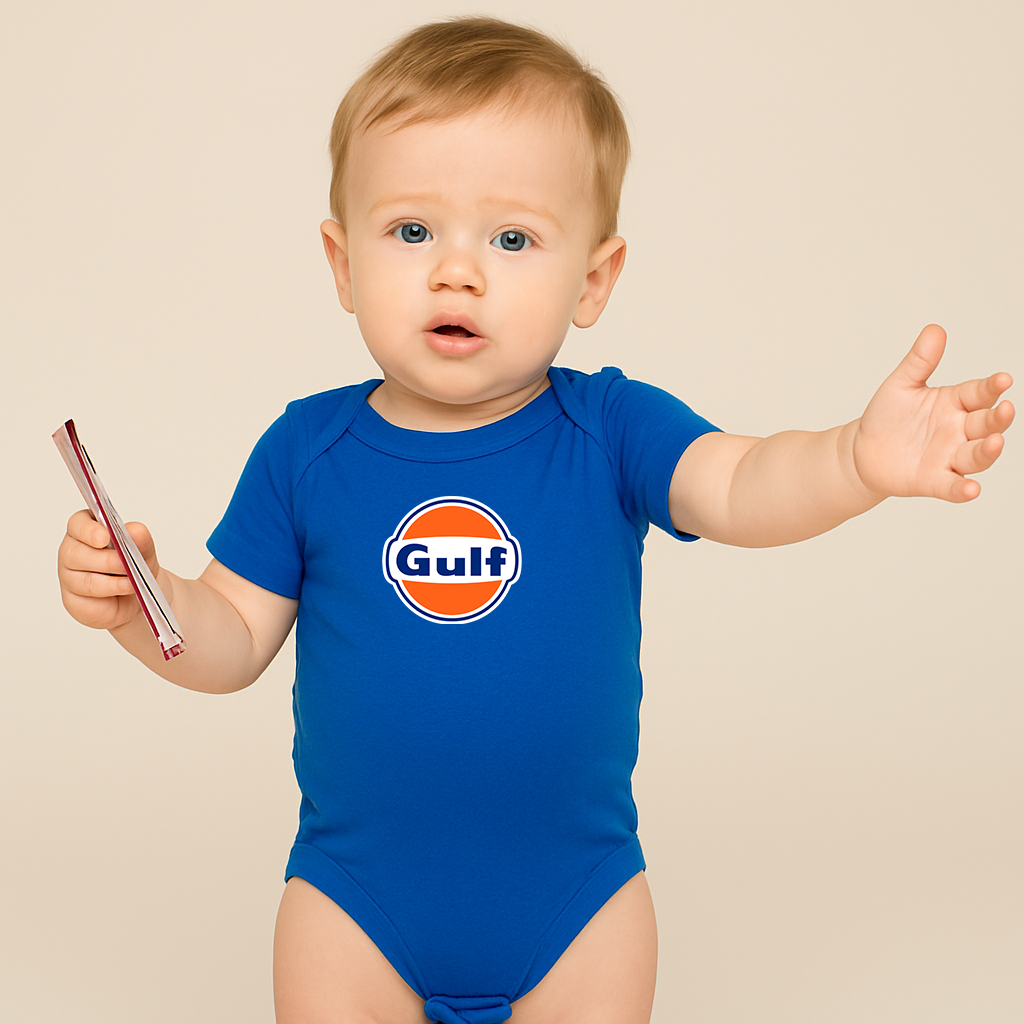 Gulf Oil Logo Baby Romper Onesie