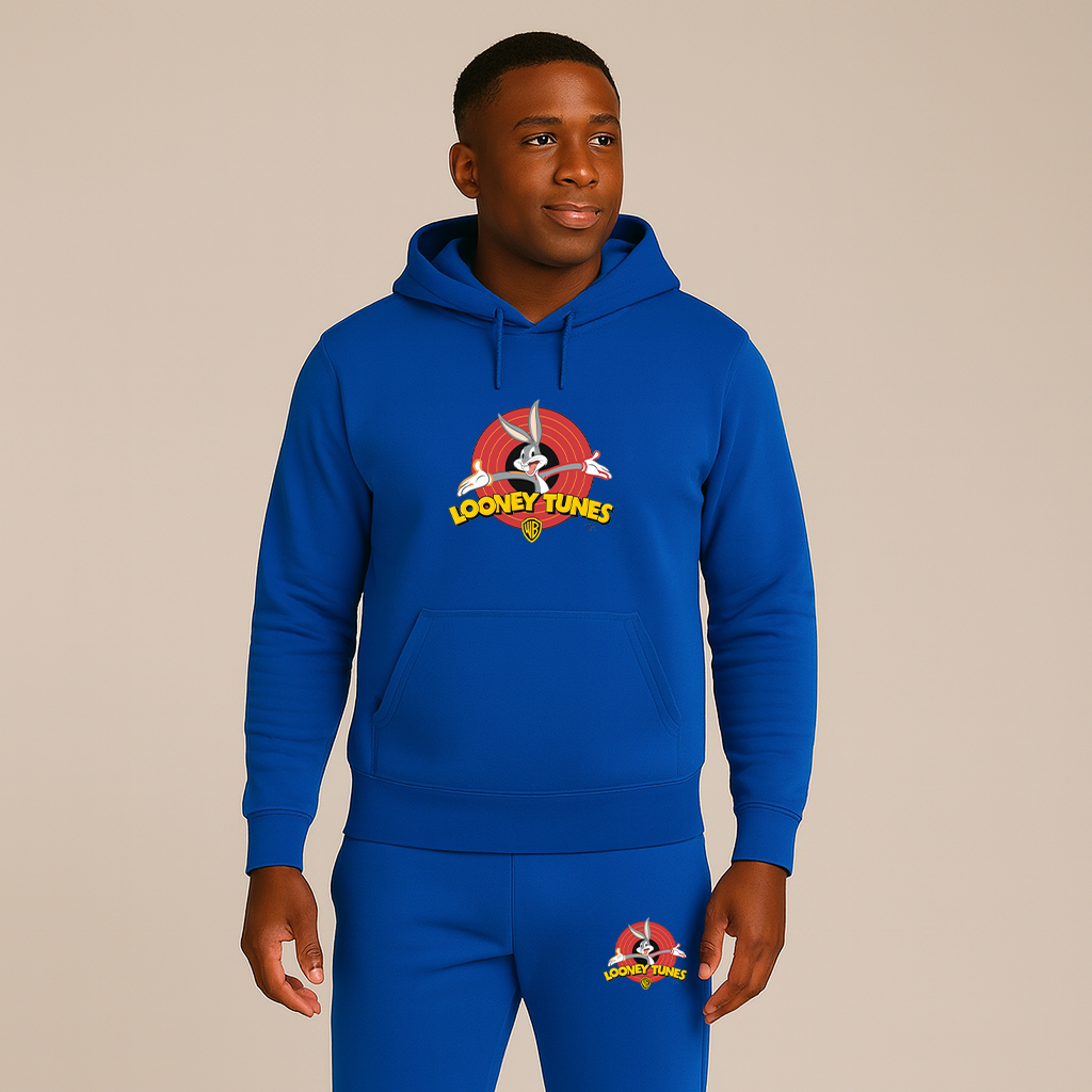 Men's Looney Tunes Warner Brothers Cartoon Hoodie Joggers Set