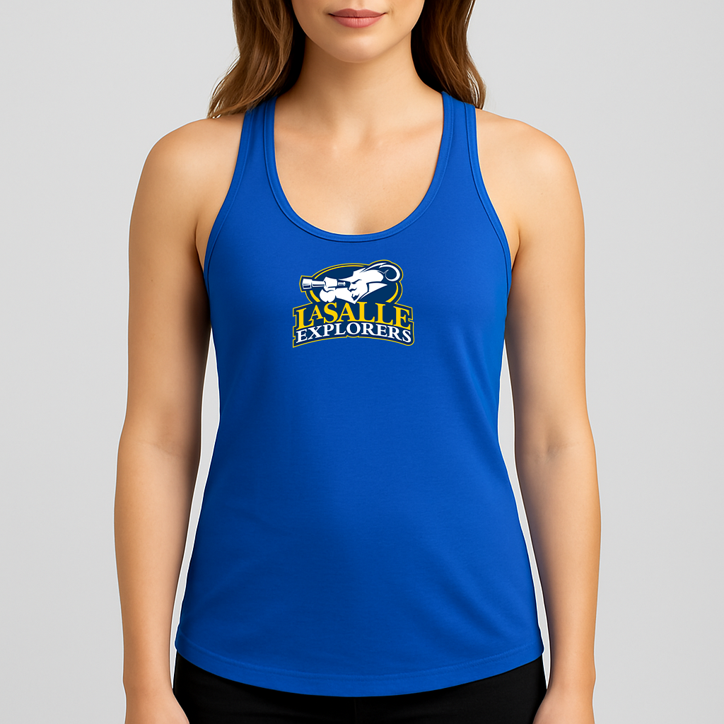 Women's La Salle Explorers Logo Next Level Ideal Racerback Tank