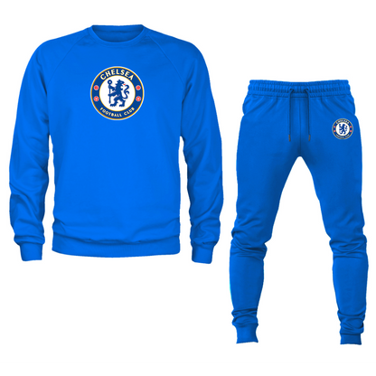 Men's Chelsea Soccer Soccer Logo Crewneck Sweatshirt Joggers Suit