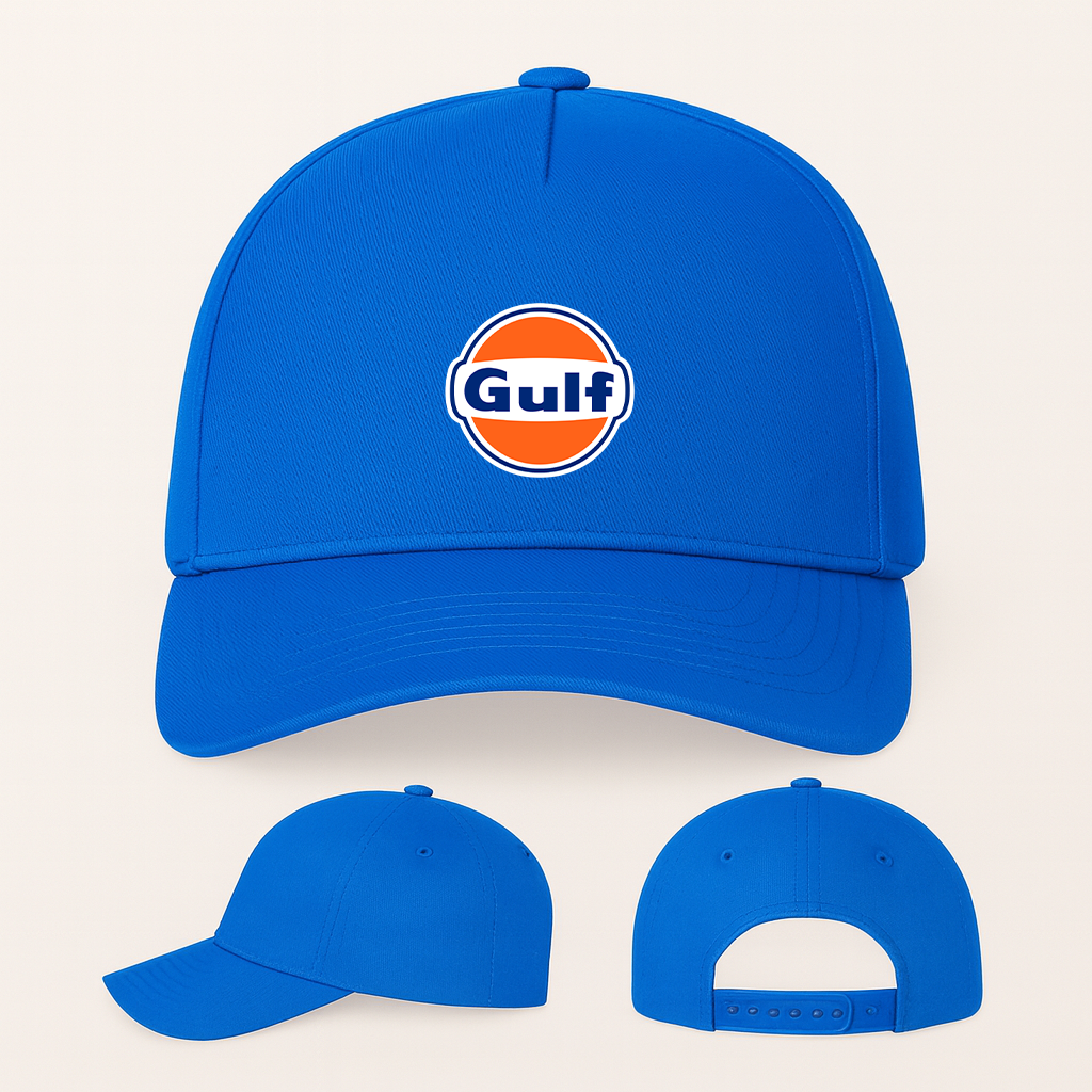 George Gulf Oil Logo Five Panel Twill Snapback Cap